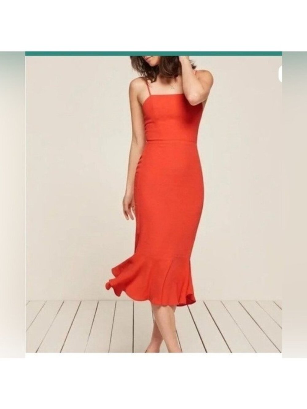 Reformation Moxie Red Midi Dress size 4P NWT